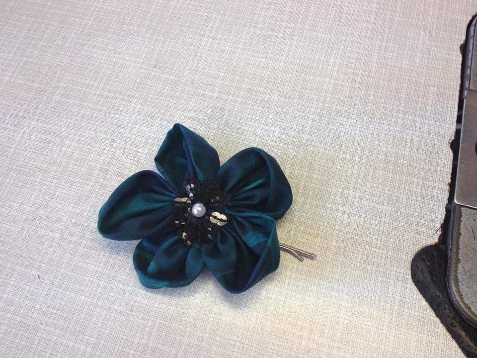 handmade rose hair clip
