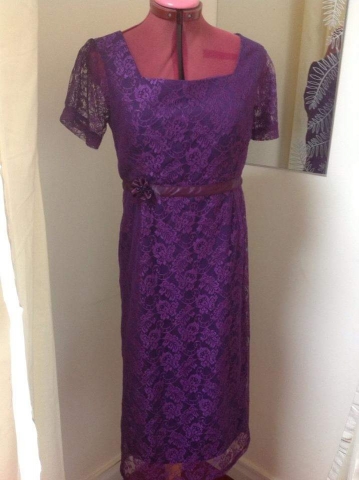 dressmaking purple lace dress