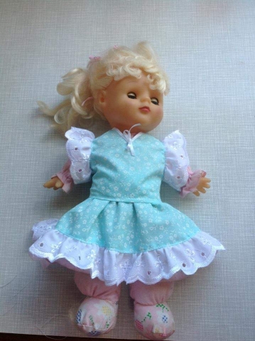 dressmaking doll's dress handmade